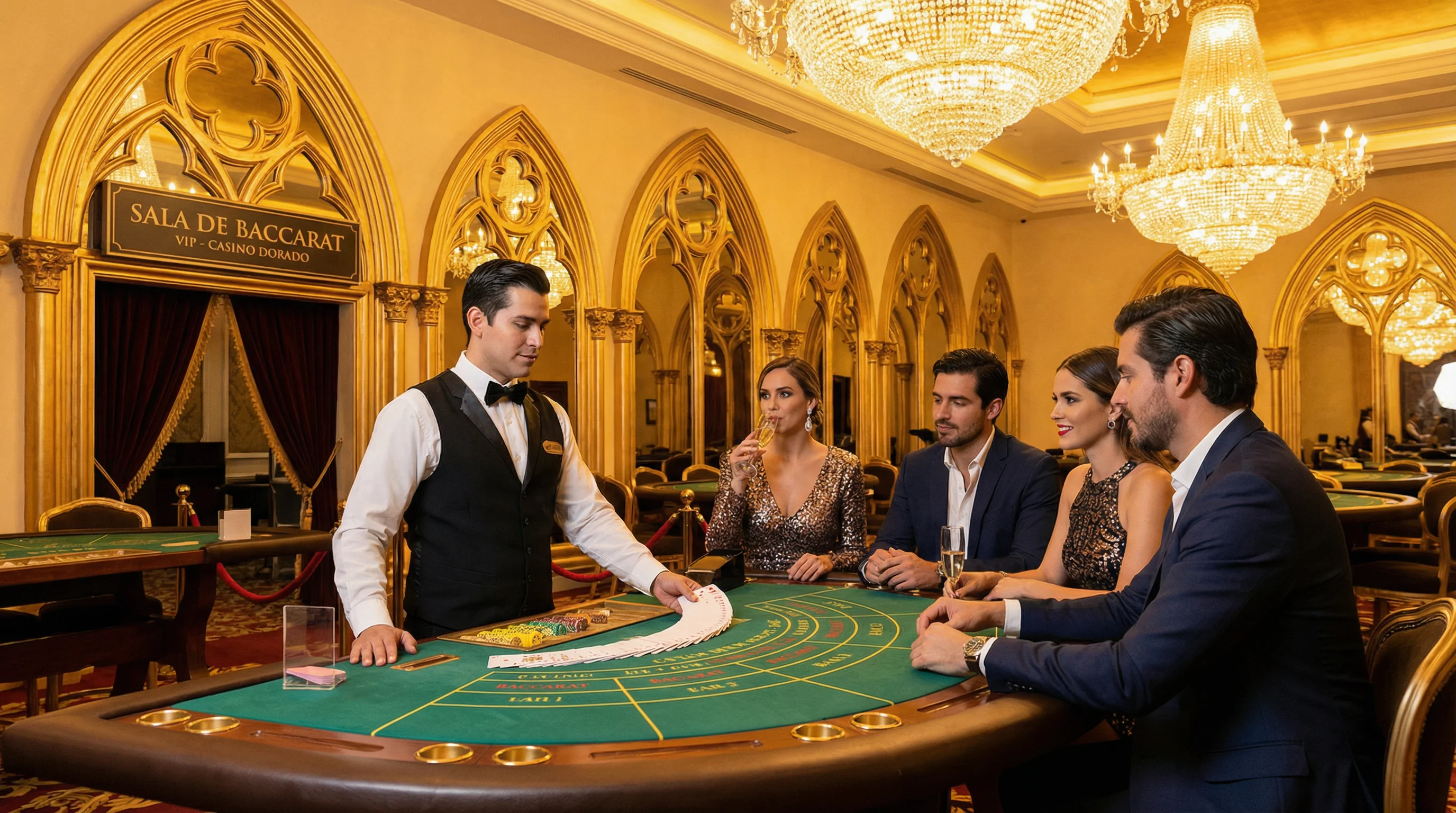 Mesa de bacará VIP con crupier profesional en Winpotcasino